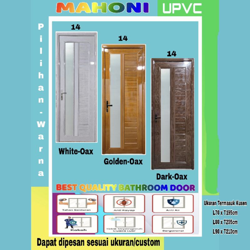 Pintu Kamar Mandi Upvc Mahoni Serat Kayu 14