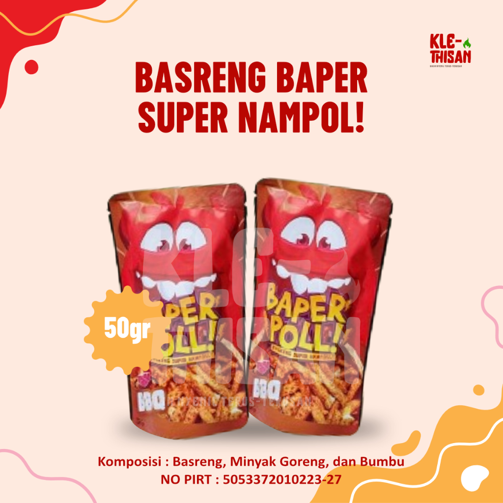 

Basreng Pedas Daun Jeruk Baper Poll Nampol Rasa BBQ 50gr