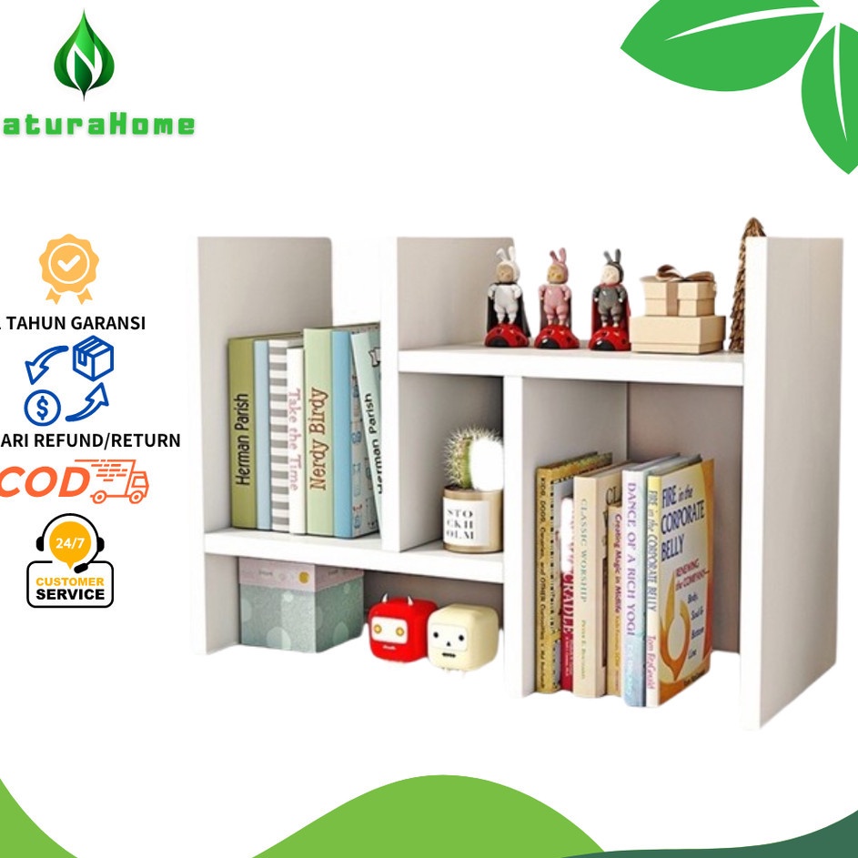 Natura Home  Rak Meja Geser Unik Modern Minimalis Serbaa Untuk Buku Pajangan Hiasan Dekorasi Meja Be