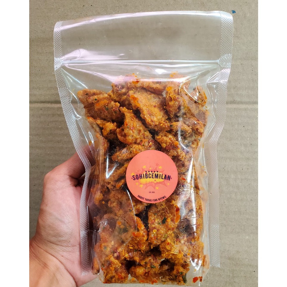

Keripik Kulit Ayam Crispy Pedas Daun Jeruk 3gr
