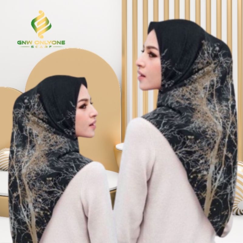 HIJAB/JILBAB  VOAL SEGIEMPAT MOTIF AKAR (COD)