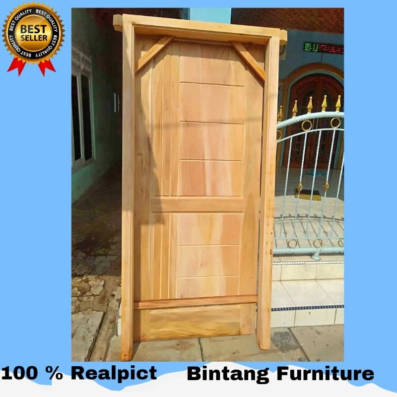 Pintu Dan Kusen Rumah Kayu Mahoni Model Minimalis Pintu Kamar Murah