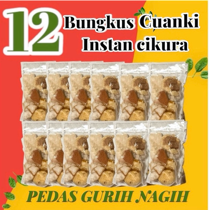 

12 Bungkus Cuanki Instan Cikura makanan instan gurih pedas