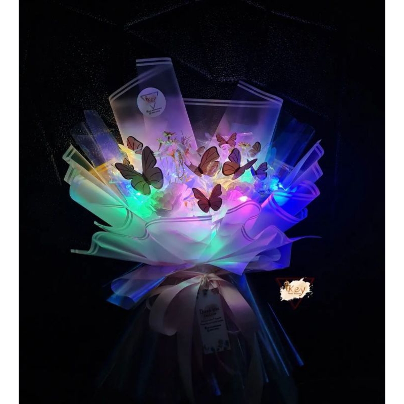 Buket kupu kupu Led kawat bulu