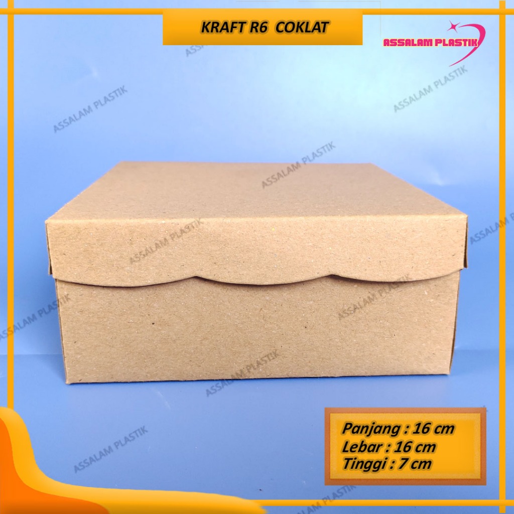 kardus R6 coklat / Dus Kraft Nasi Kotak Katering R6 / Rice Box Kraft / Isi 100 Per Pack