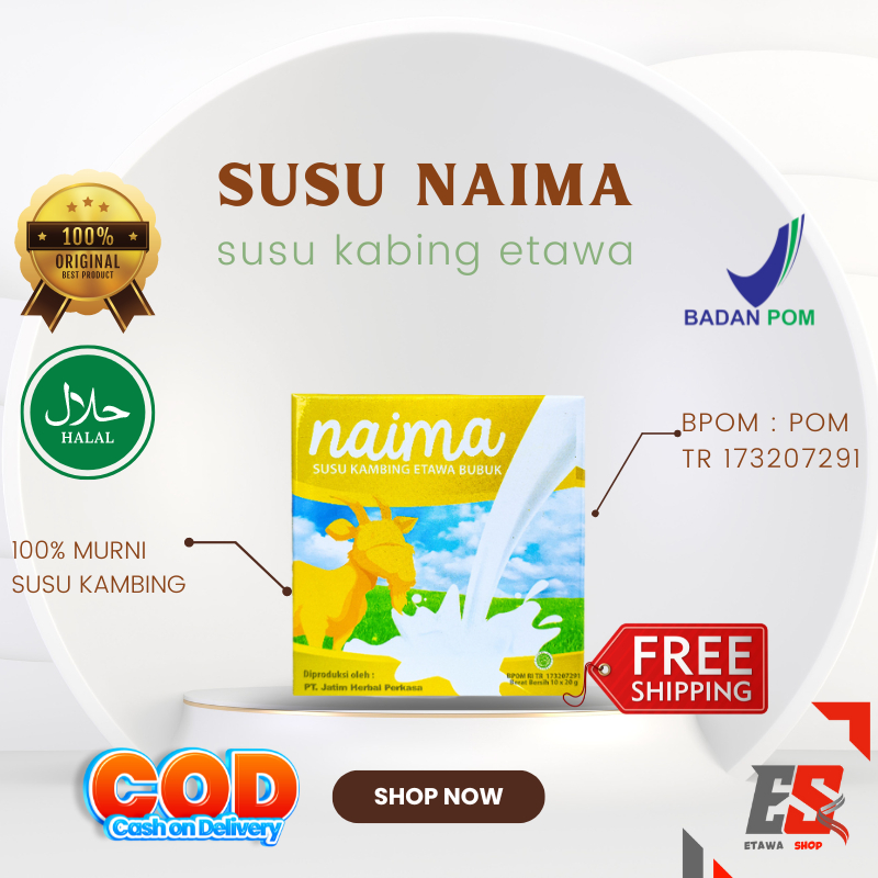 

Naima Susu Kambing Etawa Bubuk Original Plus Propolis Madu dan Bee Pollen BPOM
