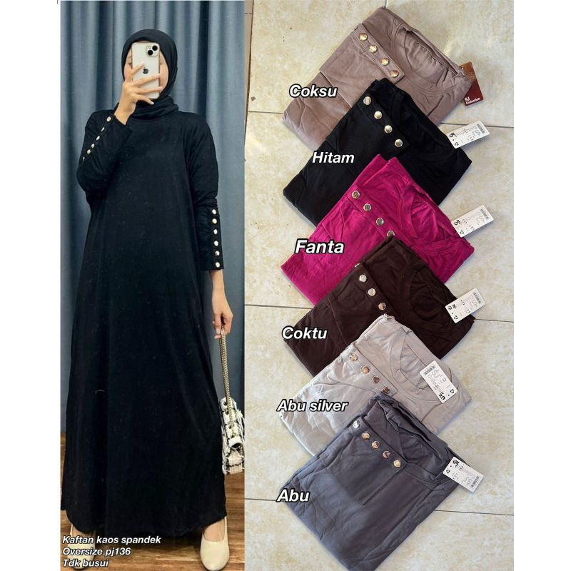 Gamis kaftan kaos spandek 2969