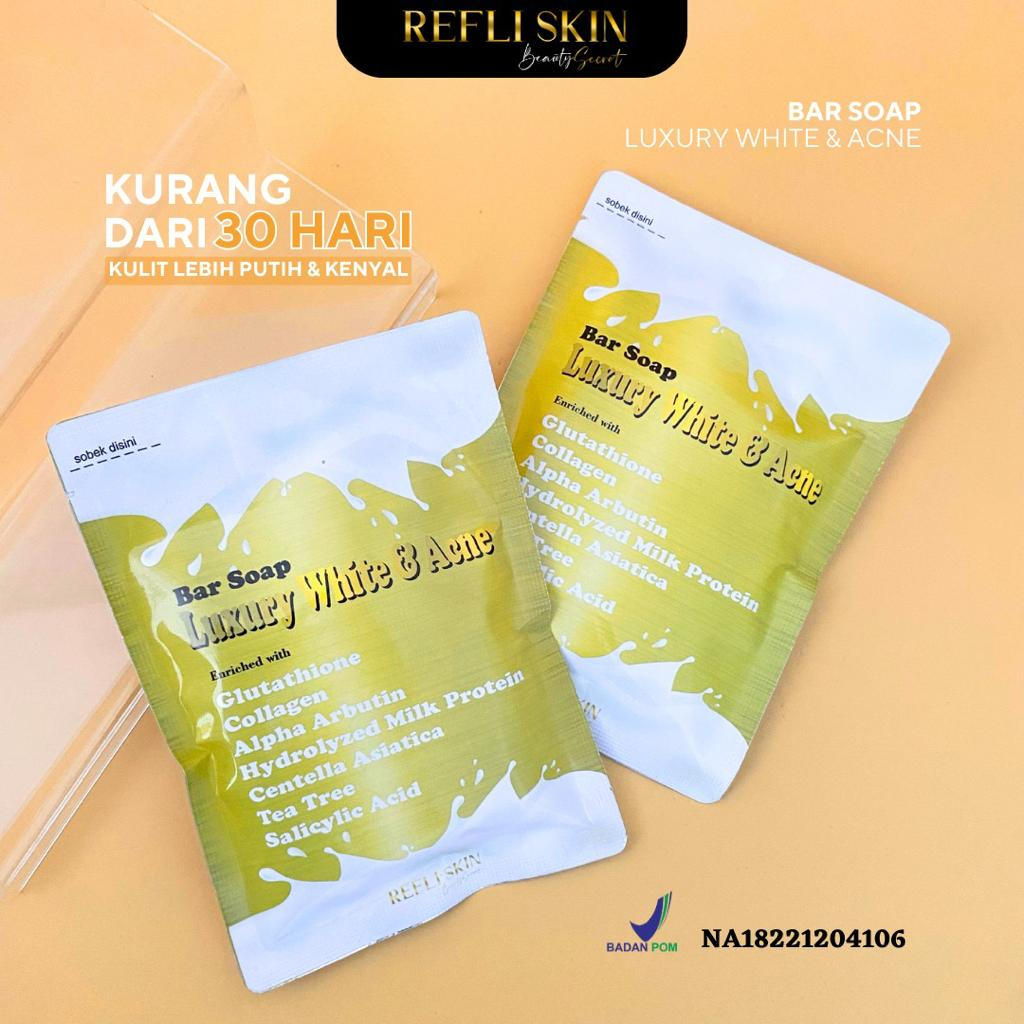 Refli Skin Bar Soap Luxury White & Blemish Acne / Bar Soap Face and Body by L-Glow Refliskin