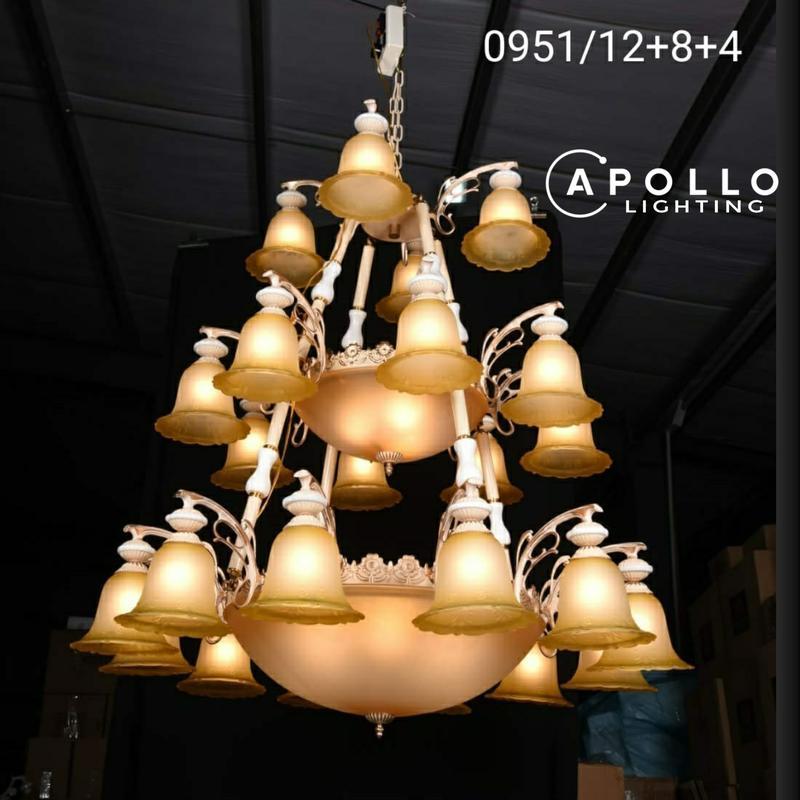 Apollo Lighting Lampu Hias Gantung Teras Klasik Luxury Chandelier Lamp Susun Besar Dekorasi Interior