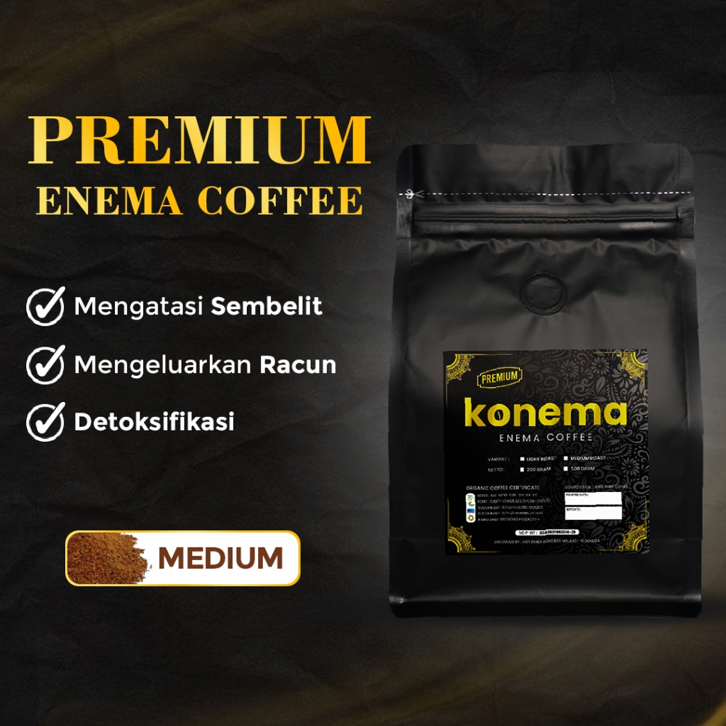 

Kopi Enema Medium Roast MR 500 gram Bersertifikat Konema