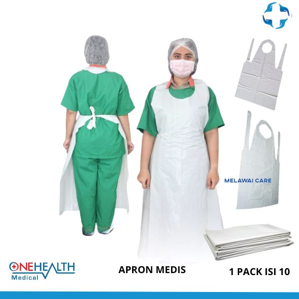 Baju Apron Medis Plastik Celemek Plastik isi 10 pcs