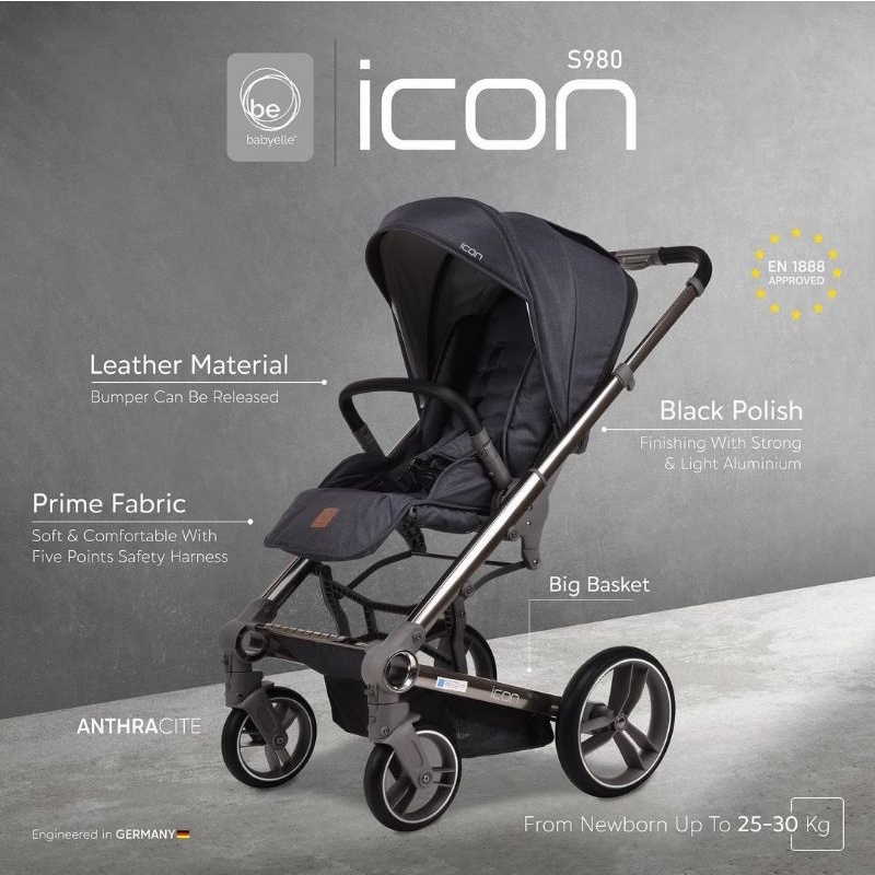 Stroller Kereta Dorong Bayi - Babyelle Icon S-980 | Stroller Reversible/Bisa Hadap Depan Belakang