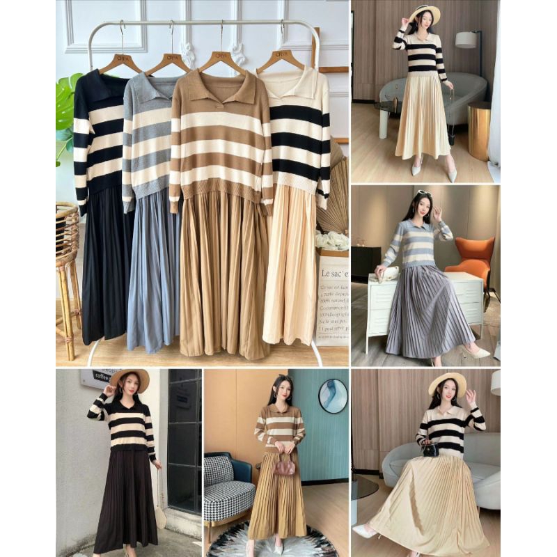 SIENNA DRESS PLISKET IMPORT /DRESS PLISKET BANGKOK BKK