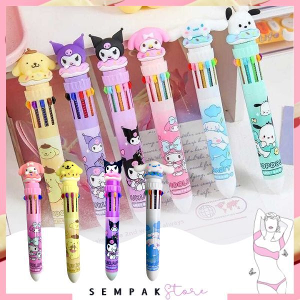 

SS Pena Mekanik Karakter Kartun Pulpen 10 Warna Lucu 3D DOLL Bolpen Gel Tinta Donat Animasi 10 Warna Alat Tulis Sekolah Anak Super Imut