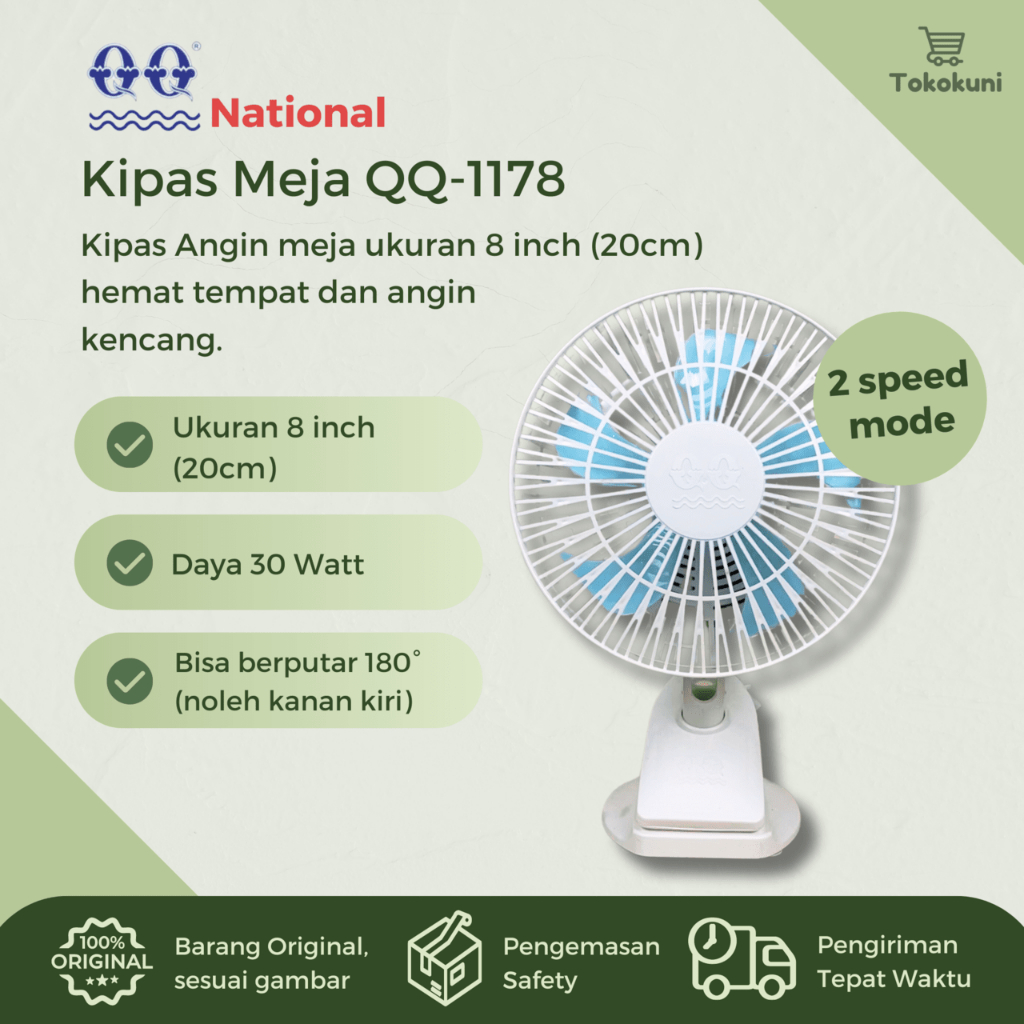 Kipas Angin Jepit QQ | Kipas Meja Duduk Clip Fan