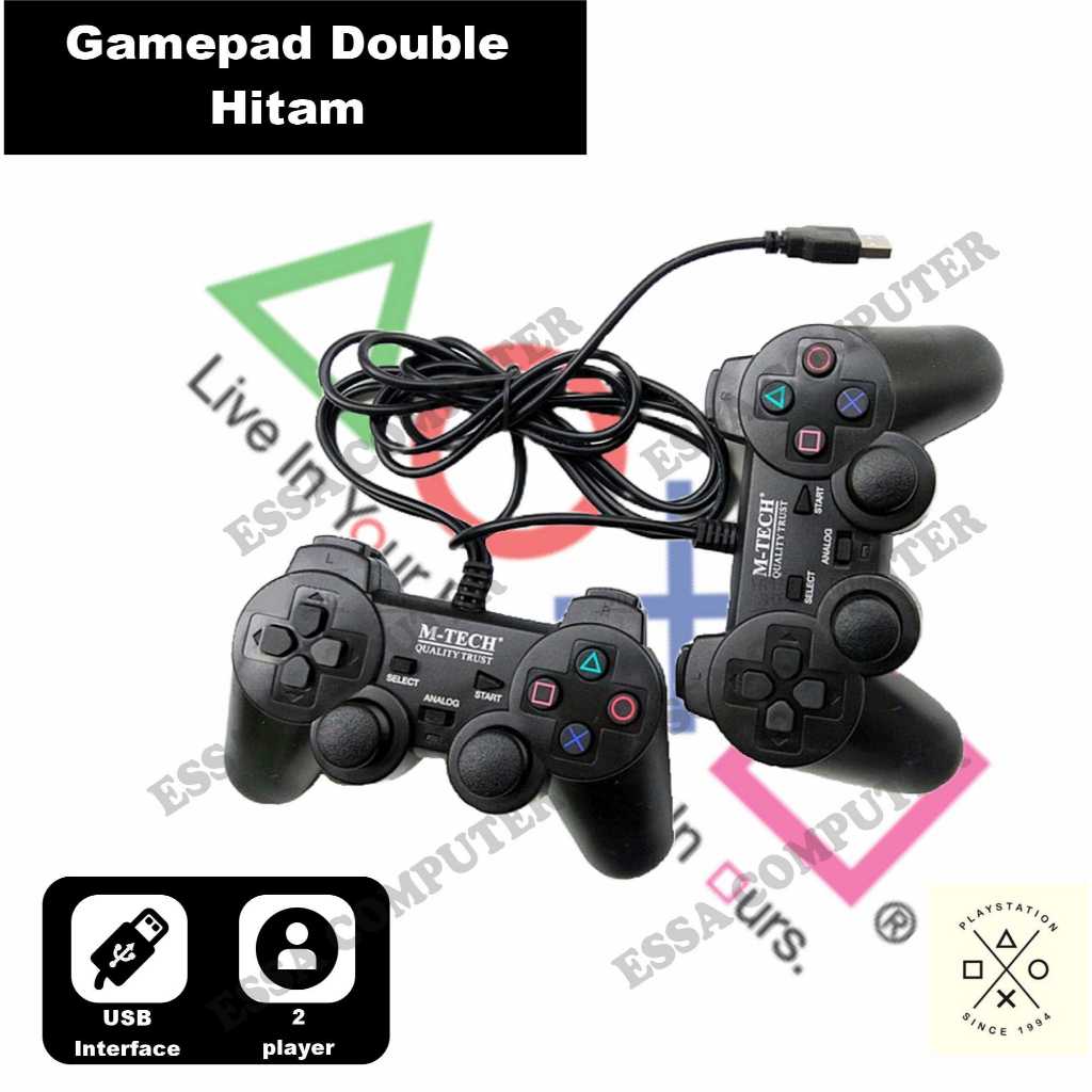 Gamepad DOBLE Getar Black - Stick PC Laptop - Joystick PC Laptop Usb