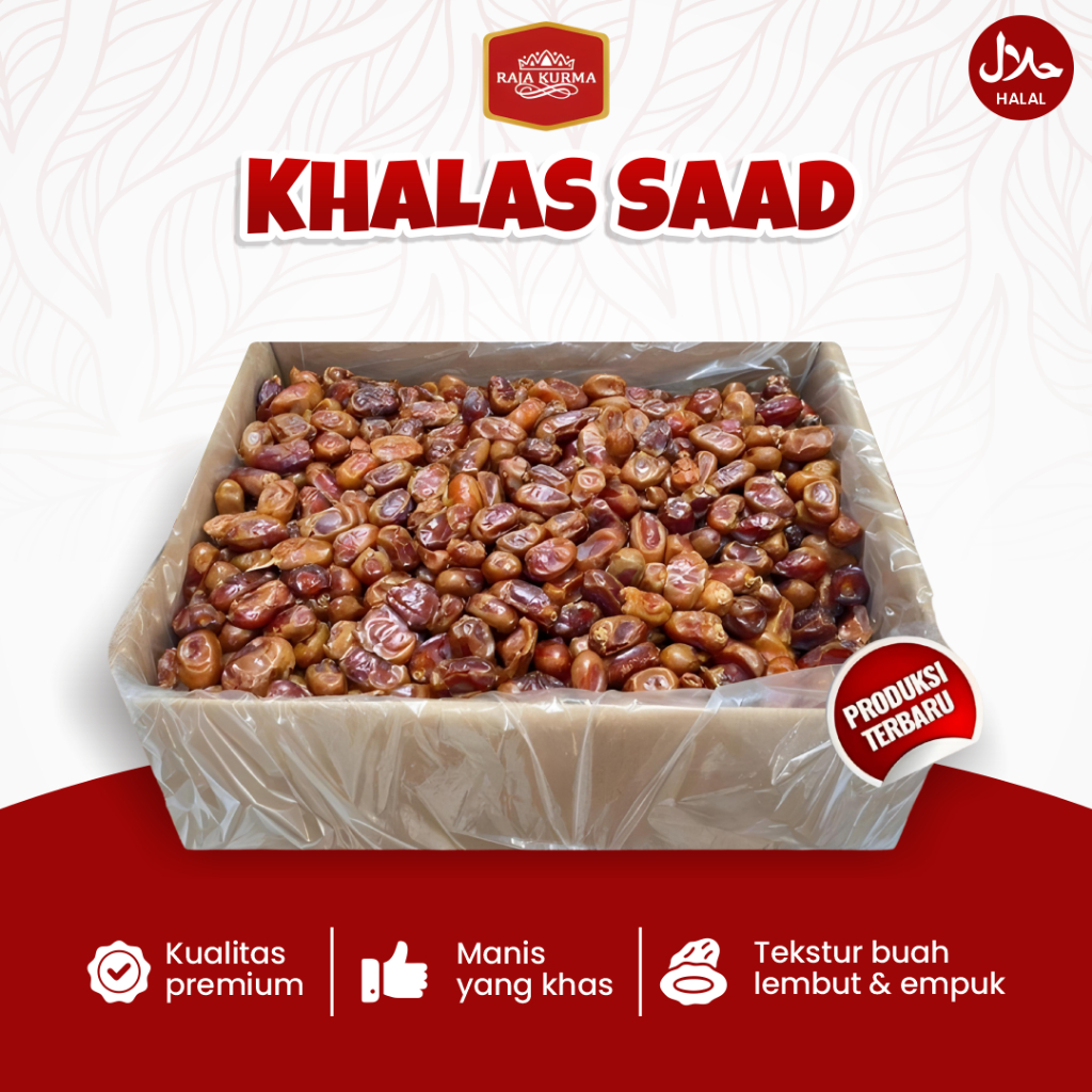 

Kurma Khalas Saad 1Kg Buah Manis Tebal Makanan Khas Arab Oleh-oleh Umroh Haji