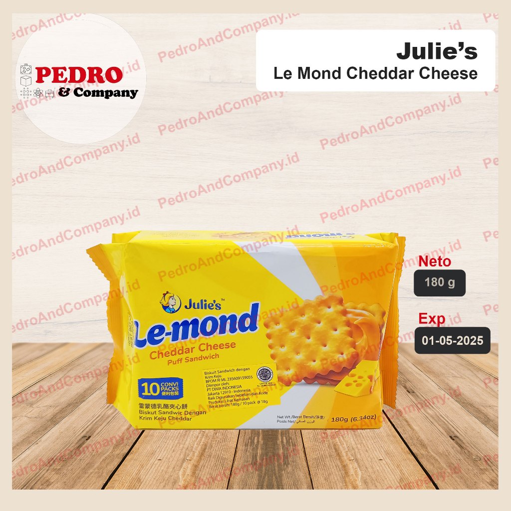 

Julies lemond puff sandwich 180 gr - biskuit krim keju cheese cheddar