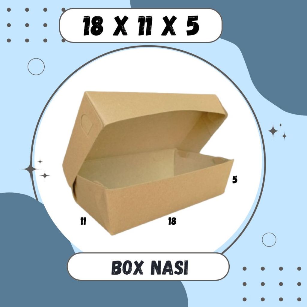 

Dus Nasi 18x11x5 Kardus Packing Kotak Kemasan Box Ayam Goreng Lunch Box Take Away Lalapan