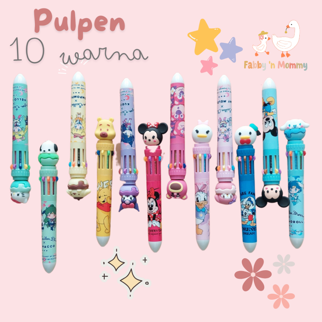

[FABBYNMOMMY] - 1Pc Pulpen 10 Warna Karakter Lucu