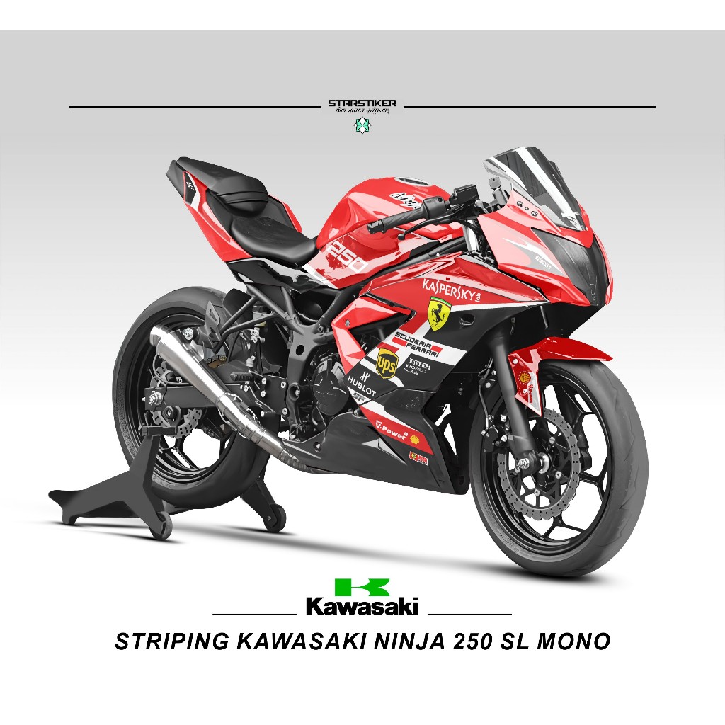 STRIPING NINJA 250SL MONO MOTIF 14 / STICKER / NINJA250RR MONO / 250 / RR MONO / 250SL / 250RR MONO 