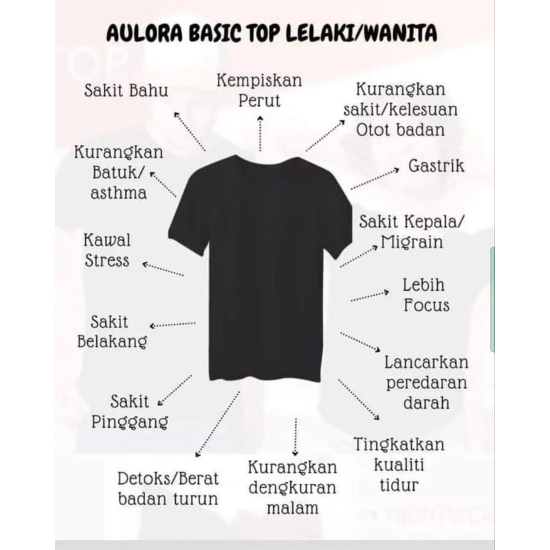 Aulora basic top kaos kesehatan