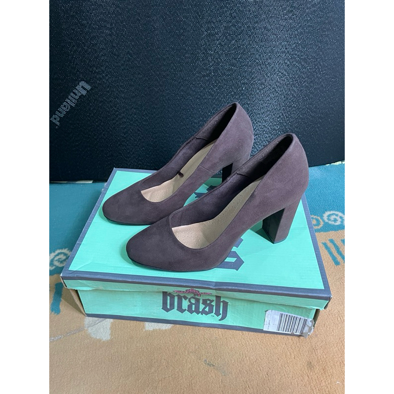 (COD gosend) CLEARANCE SALE BOLEH NEGO JUAL RUGI PAYLESS Dexter Comfort BROWN Platform Suede HEELS H