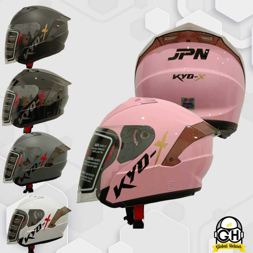 Helm Half Face JPN kyo-X Original Kaca Clear Putih