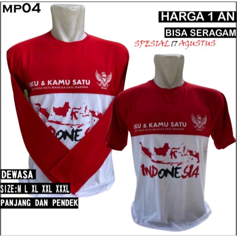 BAJU MERAH PUTIH 17 AGUSTUSAN/ATASAN BAJU MERAH PUTIH/ATASAN KAOS 17 AGUSTUSAN