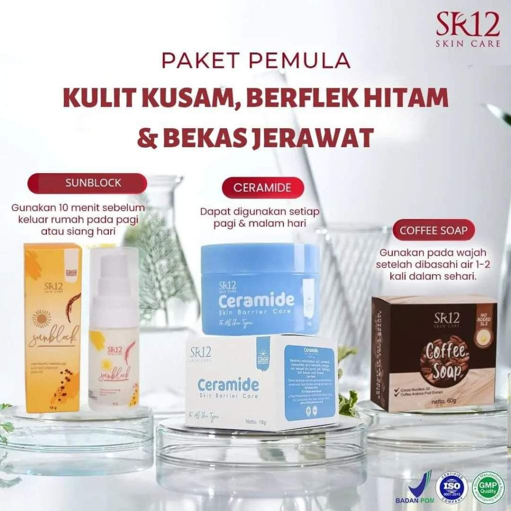 Paket Pemula SR12 Flek Hitam Bekas Jerawat / Flek Hitam / Bekas Jerawat / Mencerahkan Wajah