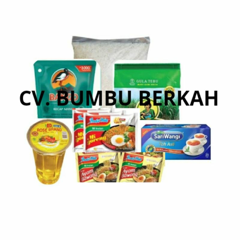 

Sembako Paket Sembako Hemat | Beras | Gula | Kecap | Teh | Minyak | Indomie