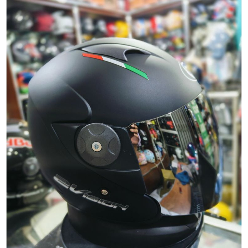 Helm KYT 2vision hitam dof stiker leopard