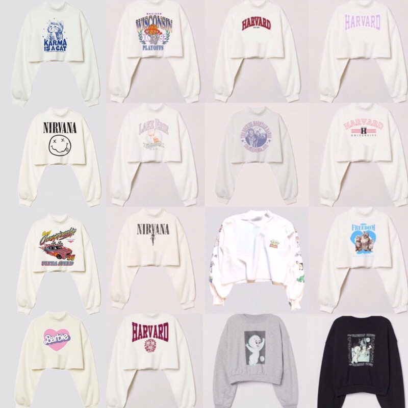 HNM NEW NIRVANA UTERO CASPER FREEDOM CAT WISCONSIN LAKE ERIE CREAM CROP TOP THE ROCKIES MOUNTAIN HAR