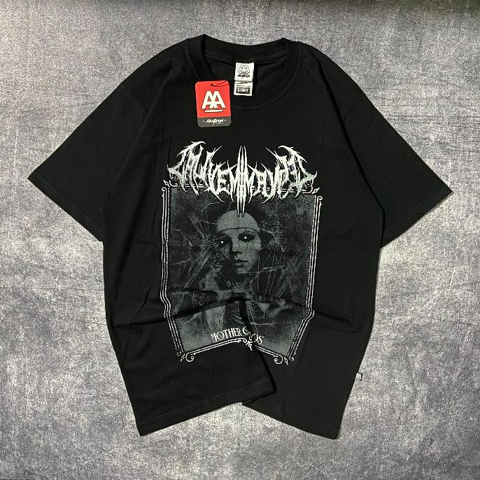 T-shirt Satanic 666 Kaos Metal Hitam Pria Lengan Pendek Baju Kaos Distro Cowok Original Terbaru T-sh