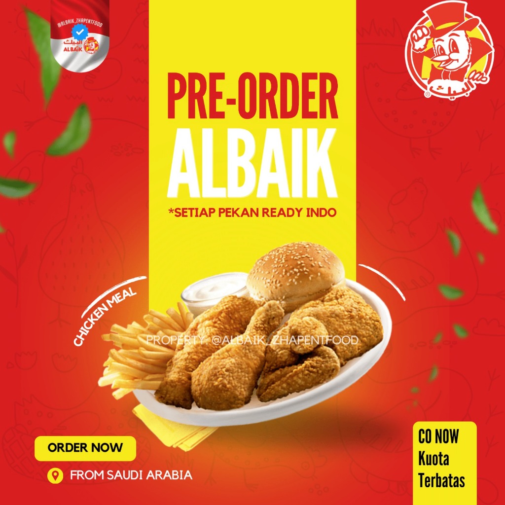 Albaik Chicken Meal / Ayam Albaik Saudi (Sepaket isi 4)