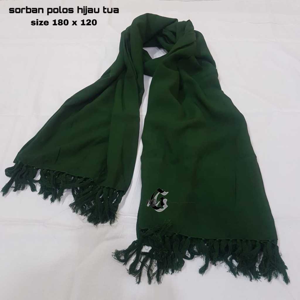 Surban Rida Solo Polos Hijau Tua Panjang