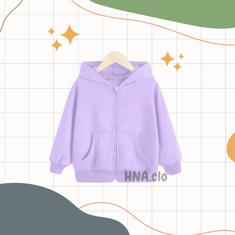 jaket anak hoodie jipper sweater anak perempuan laki laki unisex polos gambar sablon untuk usia 1 2 