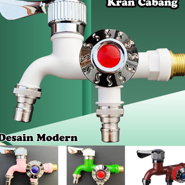 HOT Keran Cabang Shower ABS Kran Air Double Plastik Kran Cabang 2