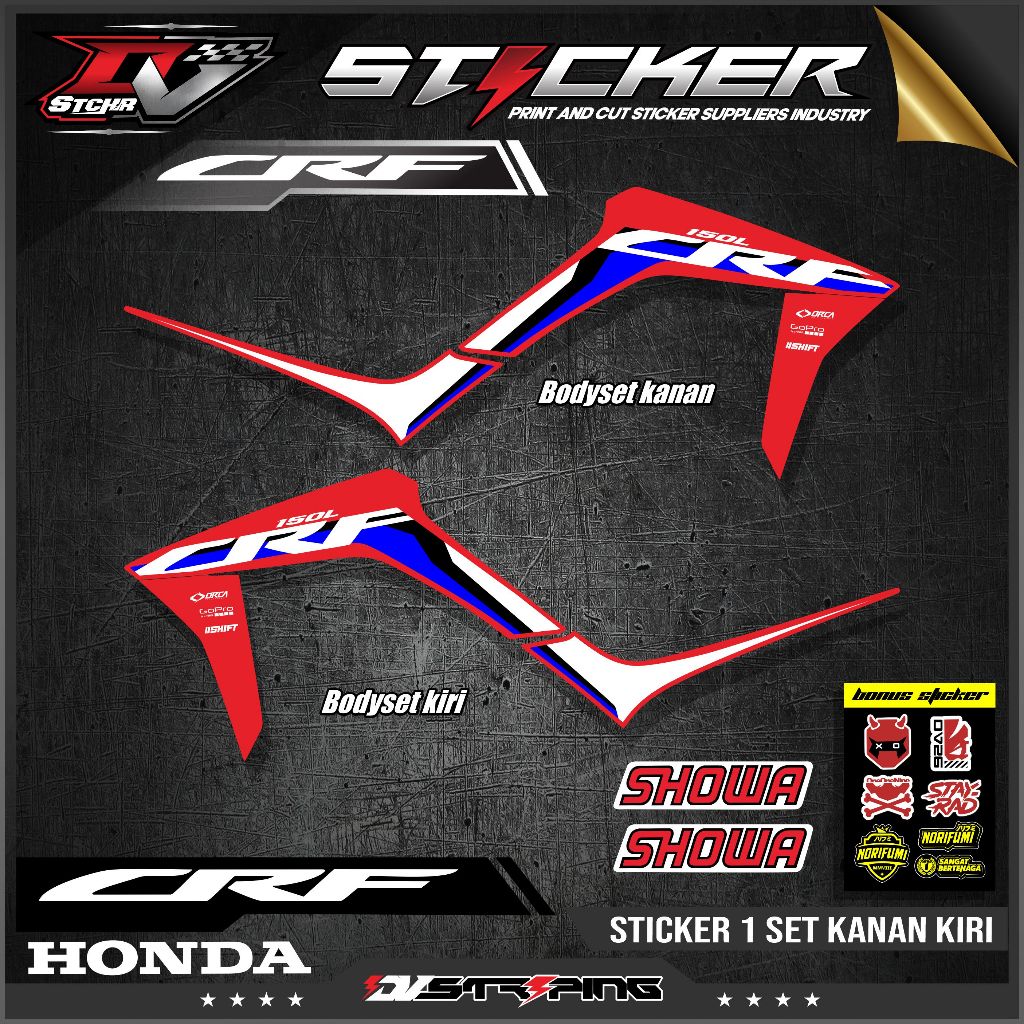 ( PROMO COD ) MURAH Stiker new crf 150L striping ori crf stiker crf minimalis-sticker crf new 2022 v