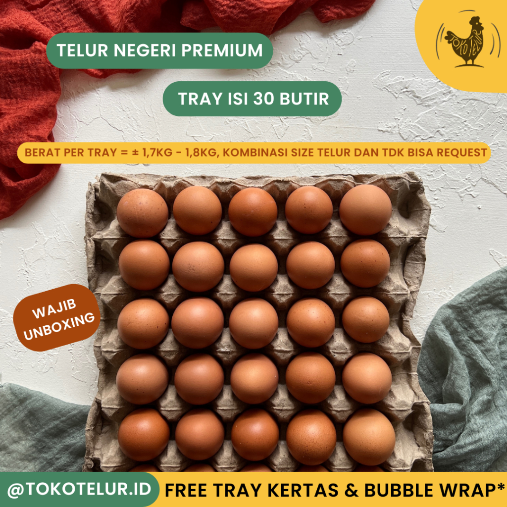 

Telur Ayam Negeri Premium Pilihan (30 Butir) 1 Tray - FRESH/Segar