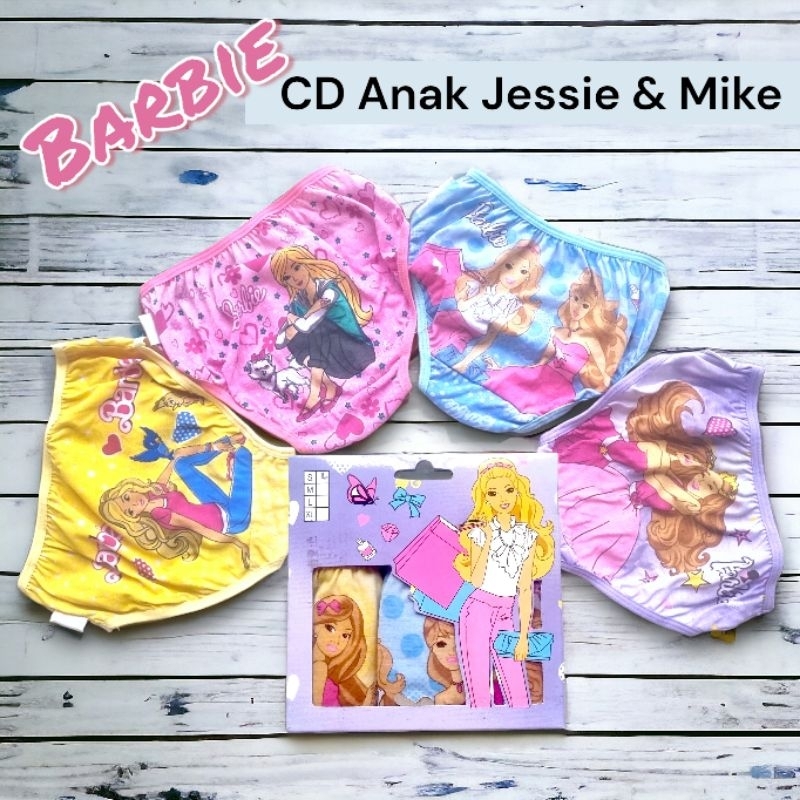 Jessie and Mike 3pcs Barbie Celana Dalam Anak Perempuan
