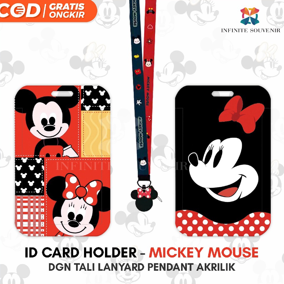 

Free Garansi N3 MICKEY MOUSE Name Tag Card Holder Motif Karakter Mickey Mouse Minnie Tikus Disney dengan Tali Lanyard Pendant Akrilik ID Card Holder Tali Gantungan Acrylic Lucu Nametag Tempat Kartu Flazz Emoney