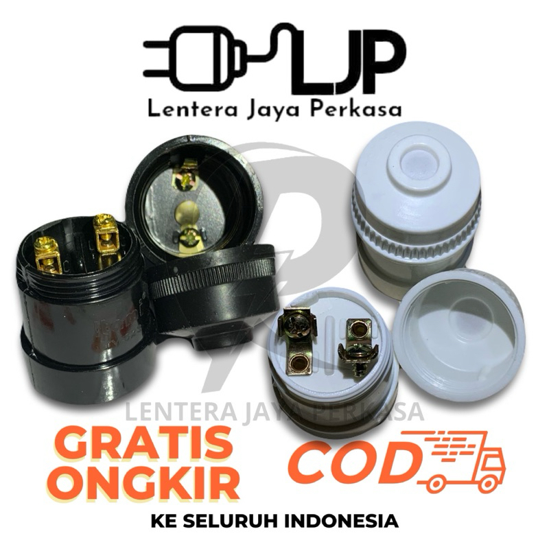 Fitting Gantung WN / Fitting Gantung ITAMI Model Broco Terminal Kuningan Hitam Putih SNI GROSIR