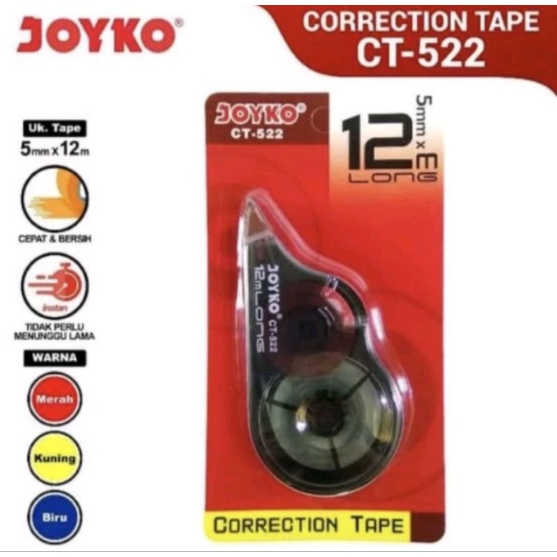 

JOYKO Correction tape CT-522 tip x kertas 12 m/ pcs