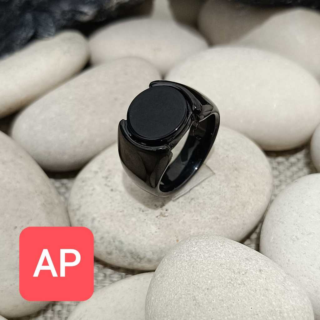 CINCIN TITANIUM BATU ONIK MODEL BULAT PRIA TERLARIS