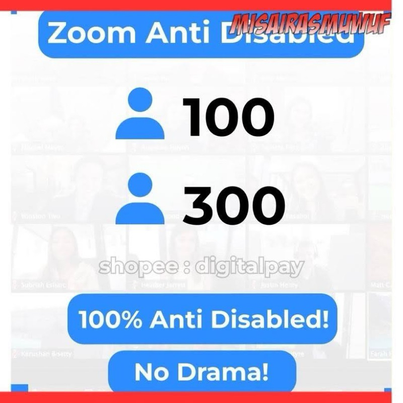 Zoom Pro Premium Bulanan 500 Peserta Bergaransi 3 bulan