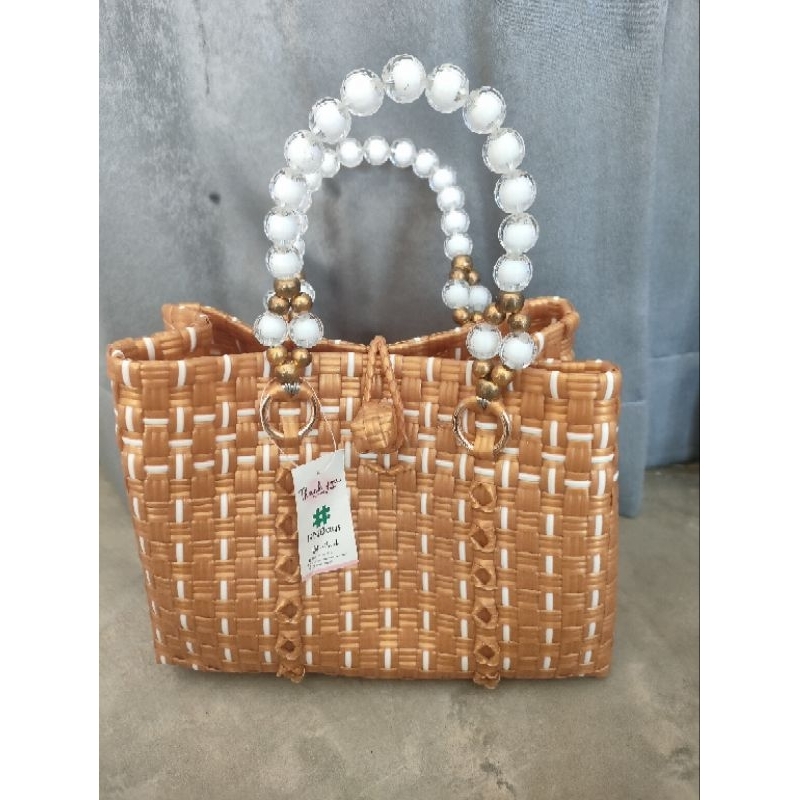 Tas JALI Premium dengan Tali / Pegangan Mutiara/Benang/Rajut