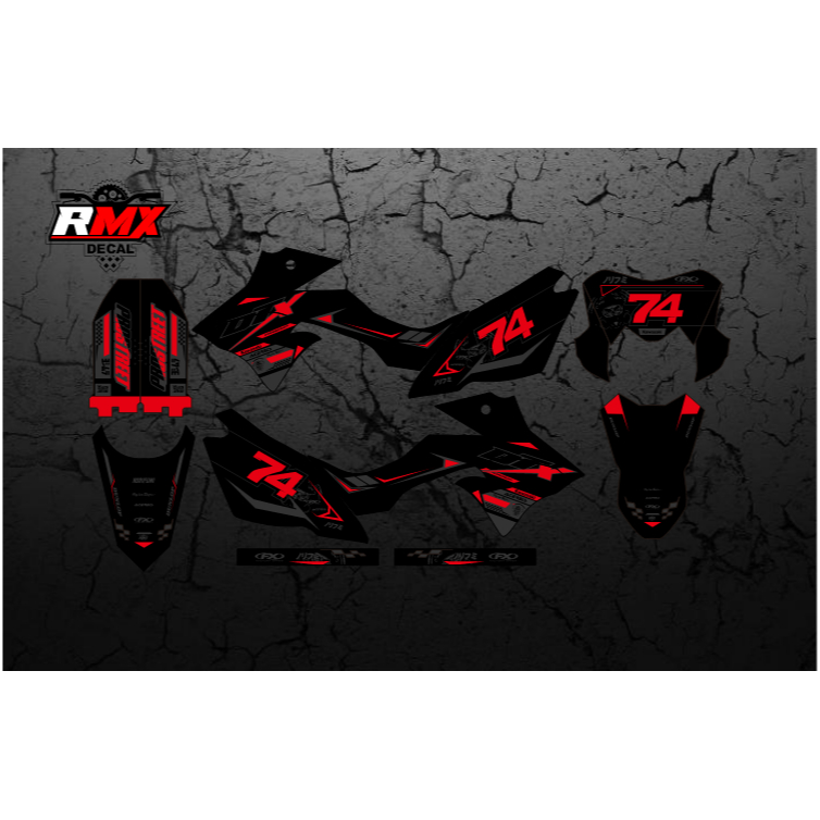 DECAL DTRACKER FULLBODY (034) DEKAL STIKER DTX 150 SE 2016 2017 2018 2019 2020 2021 2022 HITAM KUNIN