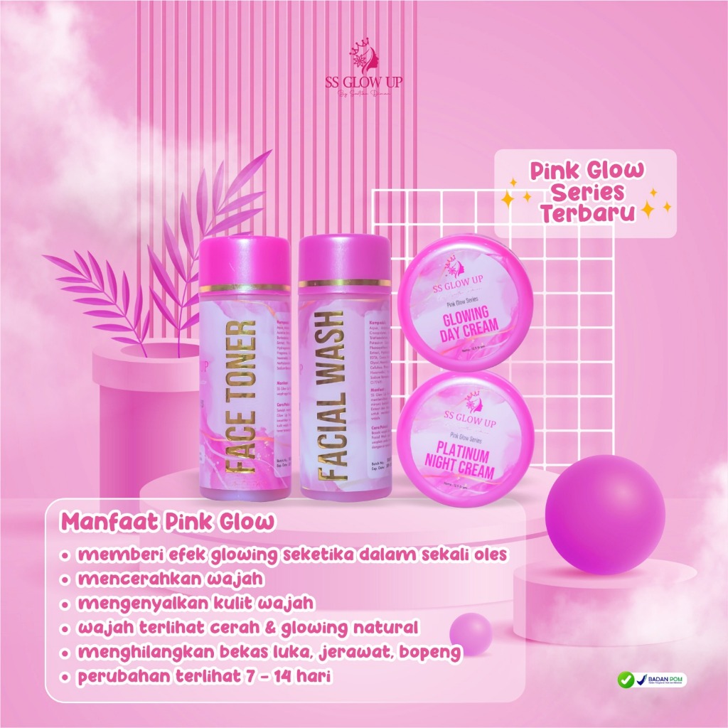PAKET PINK GLOW + serum glow + kapas