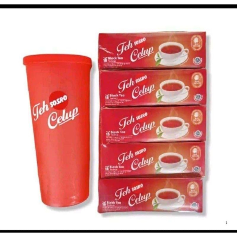 

PAKET teh celup sosro 5box + free tumbler